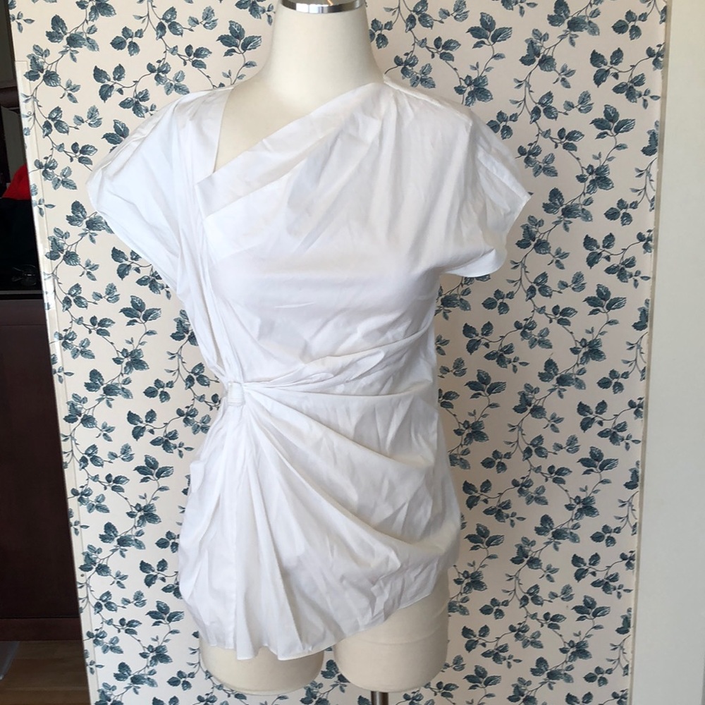 Catherine Malandrino asymmetric draped top Sz 6